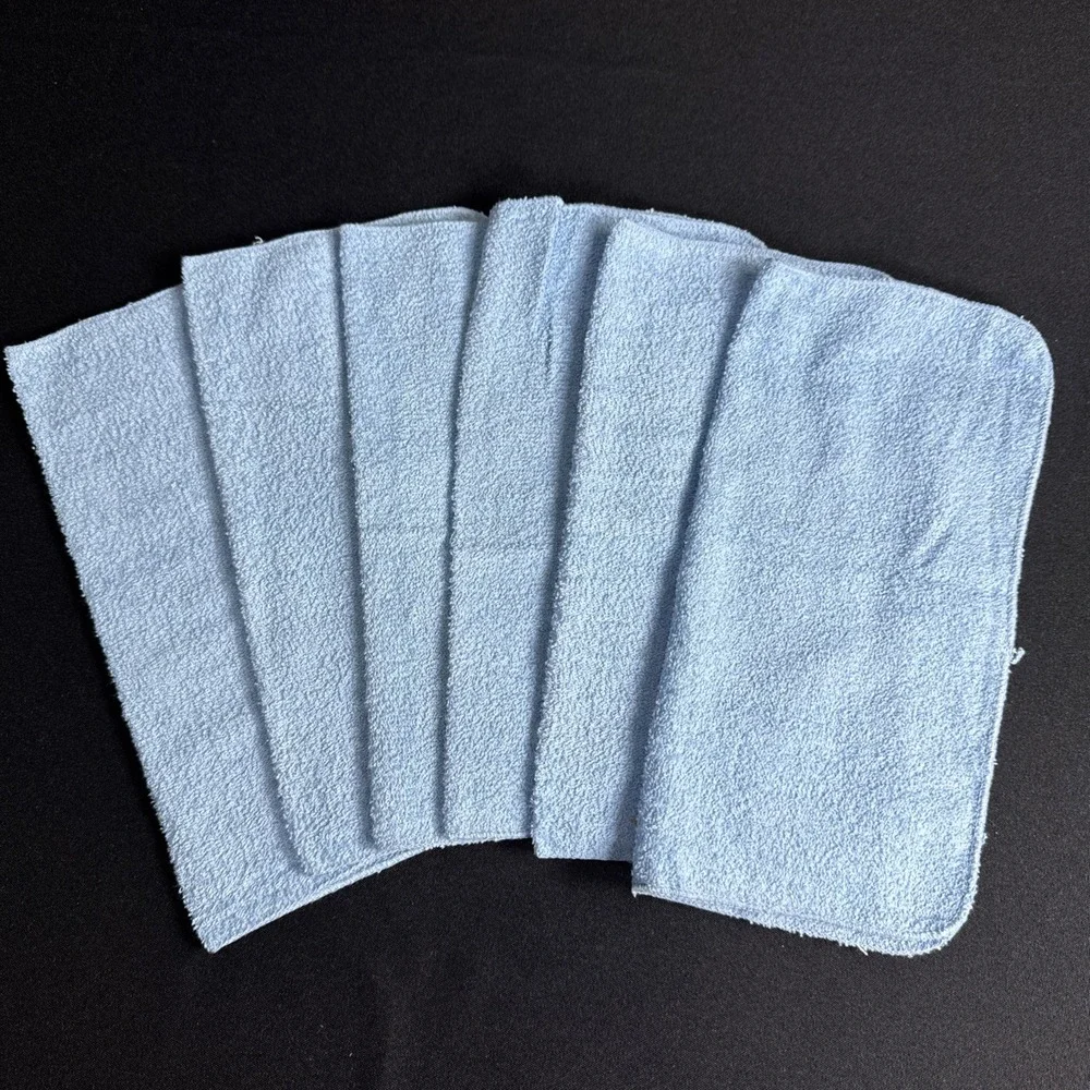 vintage st.marys washcloth towel blue cotton square usa mcm retro set of 6 NOS
